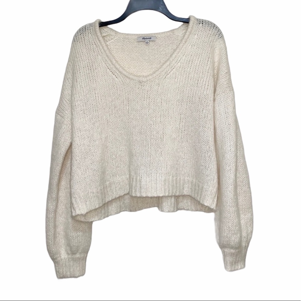 Madewell V-neck Pullover Sweater White Size Medium - Picture 1 of 6